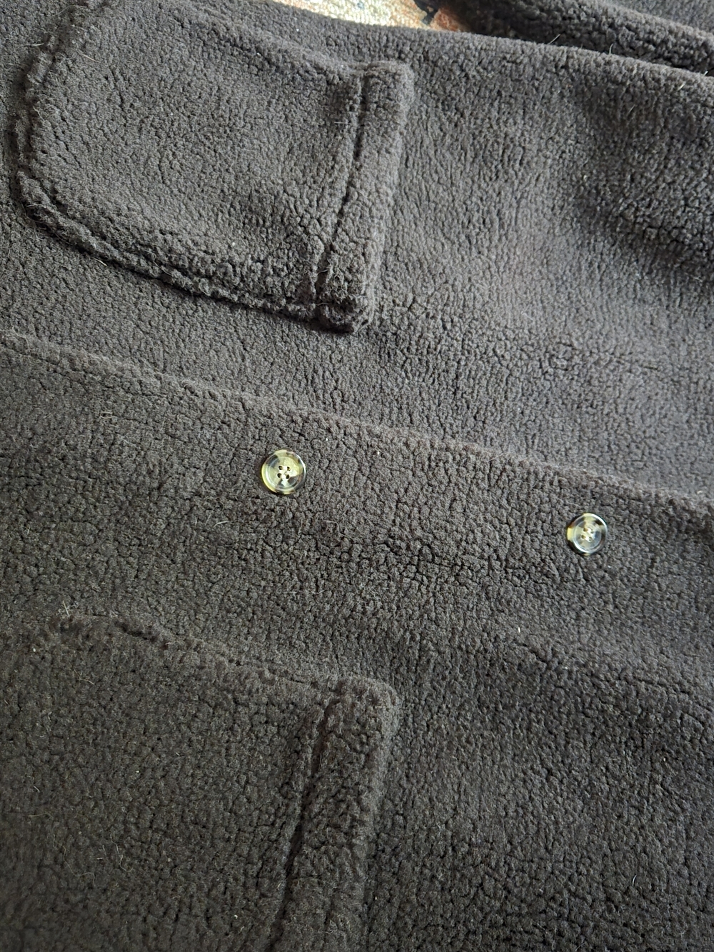 Los Angeles Apparel Dark Brown Sherpa Coat OS - Picture 5 of 5